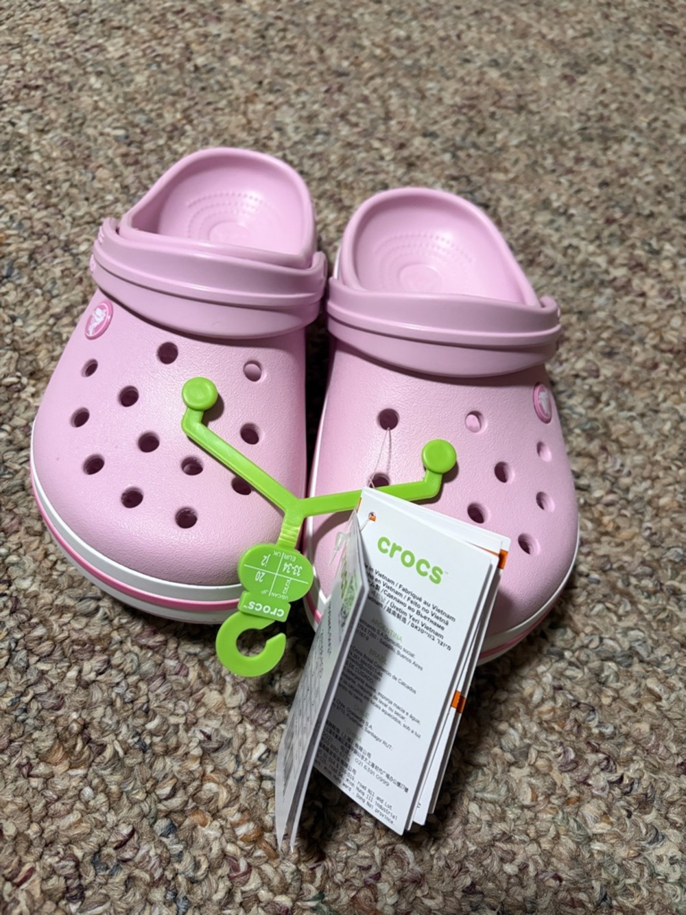 CROCS Kids Classic Clog in Light Pink with White Trim